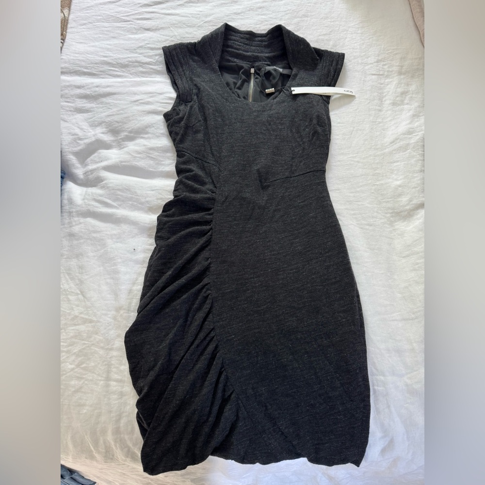 Cut25 - Charcoal Ruched Sheath Dress